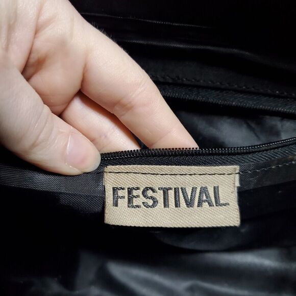 Vintage Festival Striped Shoulder Handbag Purse Electric Rainbow - Picture 9 of 13